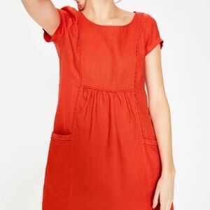 Boden Red Linen Dress - NWOT